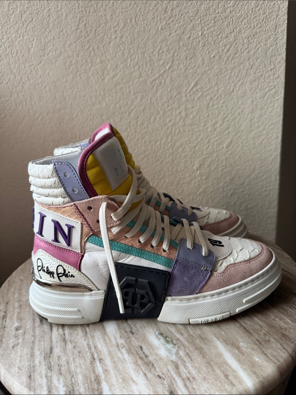 Philipp Plein Women's Pastel Multicolor High-Top Sneakers